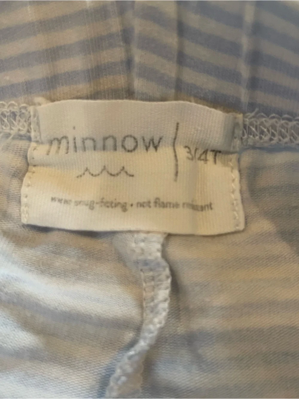 Minnow Girls Powder Blue Stripe Pima Pajama Set - 3T 4T